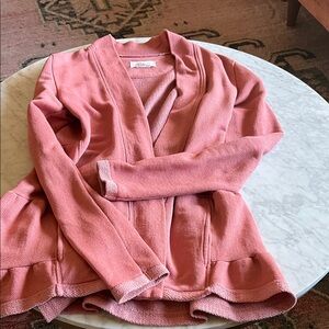 Anthropologie Rose Open Cardigan